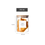 Frasco De Borosilicato Hermético con Tapa de Bambú - Imagen 3