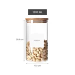 Frasco De Borosilicato Hermético con Tapa de Bambú - Imagen 5