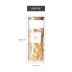 Frasco De Borosilicato Hermético con Tapa de Bambú - Imagen 6