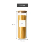 Frasco De Borosilicato Hermético con Tapa de Bambú - Imagen 7