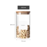Frasco De Borosilicato Hermético con Tapa de Bambú - Imagen 5