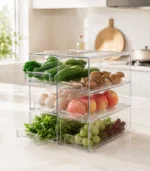 Caja De Almacenamiento Apilable Para Refrigerador Con Ventilación Para Mayor Conservación - vista 2