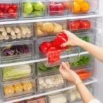 Caja De Almacenamiento Apilable Para Refrigerador Con Ventilación Para Mayor Conservación