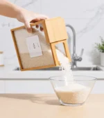 Contenedor de bambu con vertido fácil
