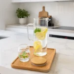 Jarra De Vidrio Con Tapa De Bambú