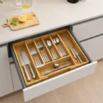 Organizador Expandible De Bambú Para Cubiertos