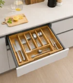 Organizador Expandible De Bambú Para Cubiertos